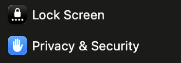 Open Privacy & Security settings